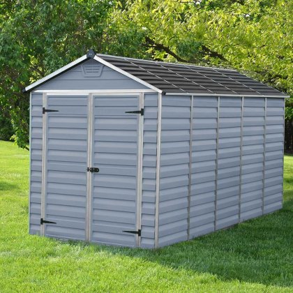 6 x 12 (1.85m x 3.78m) Palram - Canopia Skylight Plastic Apex Shed - Grey