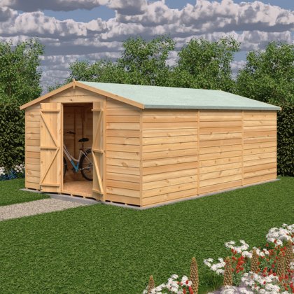 15 x 10 Shire Value Overlap Workshop Shed with Double Doors - Windowless