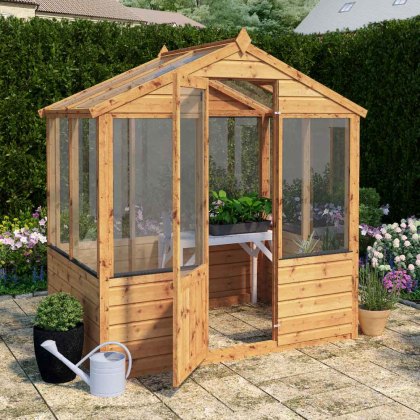 4 x 6 (1.24m x 2.01m) Mercia Traditional Wooden Greenhouse