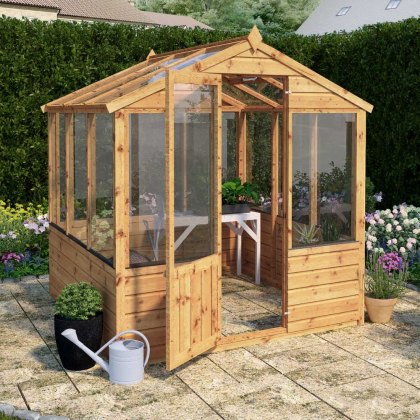 6 x 6 (1.86m x 2.01m) Mercia Traditional Wooden Greenhouse