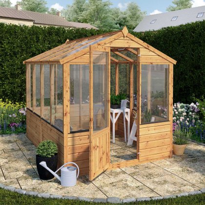 8 x 6 (2.46m x 2.04m) Mercia Traditional Wooden Greenhouse