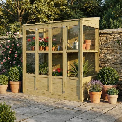 6 x 3 (1.73m x 0.81m) Mercia Traditional Tall Wall Greenhouse 6 x 3 (1.73m x 0.81m) Mercia Traditional Tall Wall Greenhouse