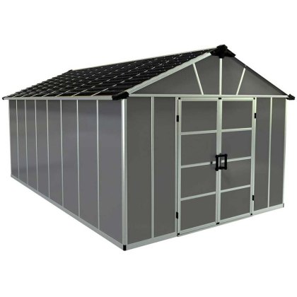 11 x 17 (3.32m x 5.19m) Palram - Canopia Yukon Plastic Apex Shed - Dark Grey