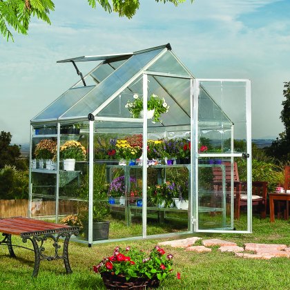 6 x 4 (1.85m x 1.25m) Palram - Canopia Hybrid Greenhouse - Silver