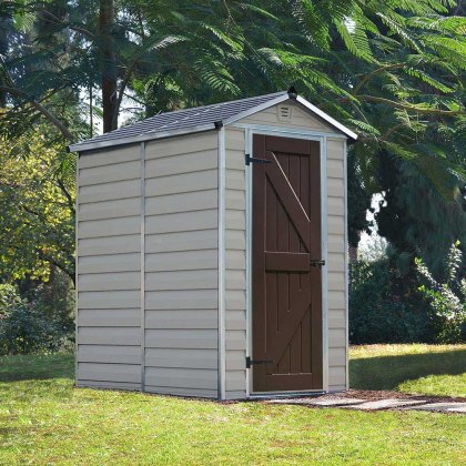 4 x 6 (1.21m x 1.76) Palram - Canopia Skylight Plastic Apex Shed - Tan