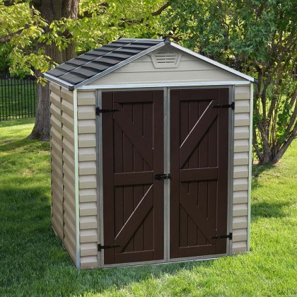 6 x 5  (1.85m x 1.53m) Palram - Canopia Skylight Plastic Apex Shed - Tan