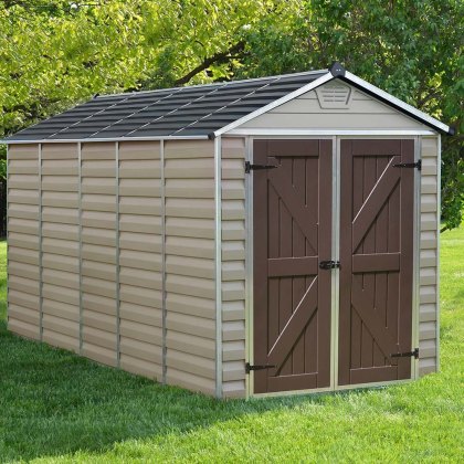 6 x 12 (1.85m x 3.78m) Palram - Canopia Skylight Plastic Apex Shed - Tan