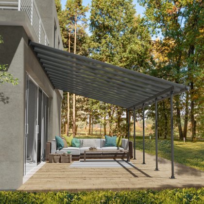 13 x 26 (4.00m x 7.32m) Palram Canopia Feria Grey Clear Patio Cover