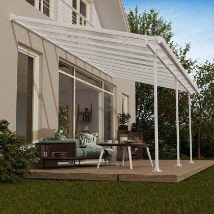 10 x 20 (3.00m x 6.10m) Palram Canopia Feria Patio Cover White With Clear Panels