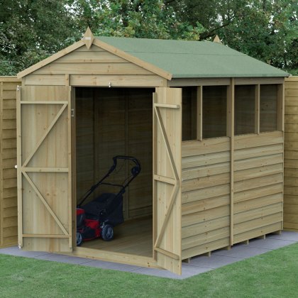 8 x 6 Forest 4Life Overlap Apex Wooden Shed with Double Doors