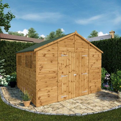 10 x 10 (3.08m x 3.23m) Mercia Premium Shiplap Apex Workshop