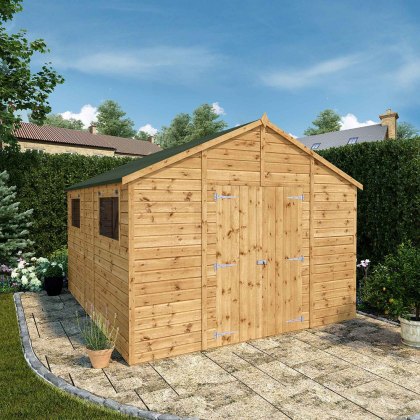 12 x 10 (3.68m x 3.23m) Mercia Premium Shiplap Apex Workshop