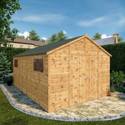 16 x 10 (4.87m x 3.23m) Mercia Premium Shiplap Apex Workshop 16 x 10 (4.87m x 3.23m) Mercia Premium Shiplap Apex Workshop