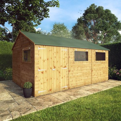 15 x 10 (4.57m x 3.23m) Mercia Premium Shiplap Reverse Apex Workshop 15 x 10 (4.57m x 3.23m) Mercia Premium Shiplap Reverse Apex Workshop