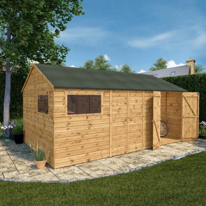 16 x 10 (4.87m x 3.23m) Mercia Premium Shiplap Reverse Apex Workshop 16 x 10 (4.87m x 3.23m) Mercia Premium Shiplap Reverse Apex Workshop