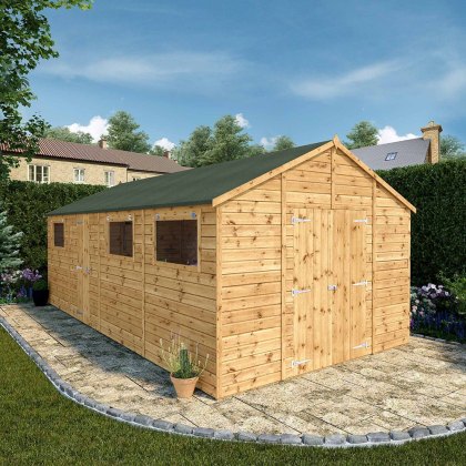 20 x 10 (6.06m x 3.23m) Mercia Premium Shiplap Apex Workshop