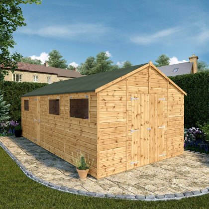 20 x 10 (6.06m x 3.23m) Mercia Premium Shiplap Apex Workshop 20 x 10 (6.06m x 3.23m) Mercia Premium Shiplap Apex Workshop
