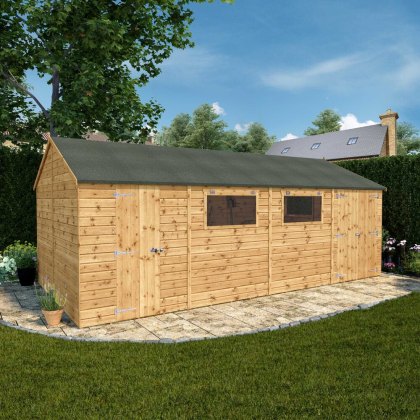 20 x 10 (6.06m x 3.23m) Mercia Premium Shiplap Reverse Apex Workshop 20 x 10 (6.06m x 3.23m) Mercia Premium Shiplap Reverse Apex Workshop
