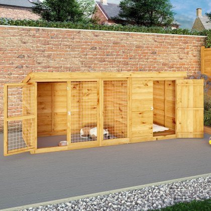 10 x 4 Mercia Tongue and Groove Berkshire Dog Kennel & Run