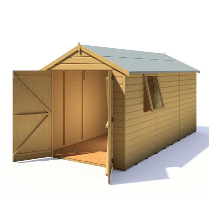 12 x 6 Shire Warwick Shiplap Apex Shed with Double Doors