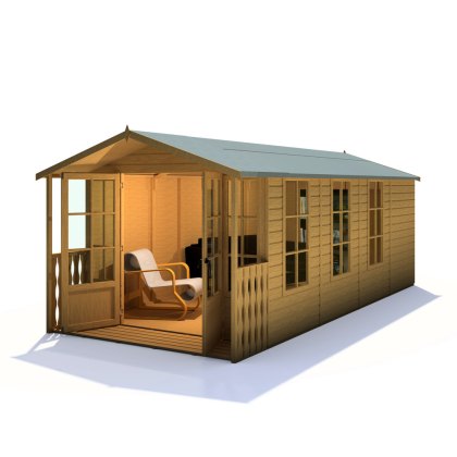 8 x 18 (2.46m x 5.38m) Shire Delmora Summerhouse with Verandah