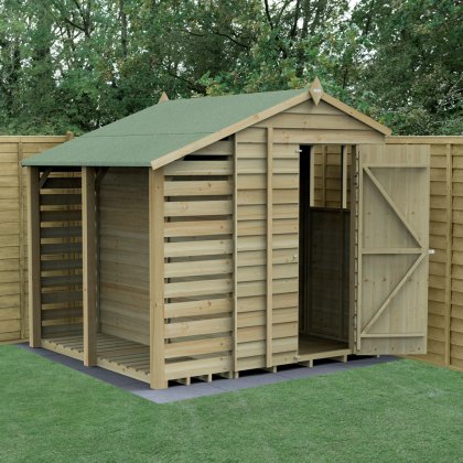 5 x 7 Forest 4Life Overlap Apex Wooden Shed with Lean To