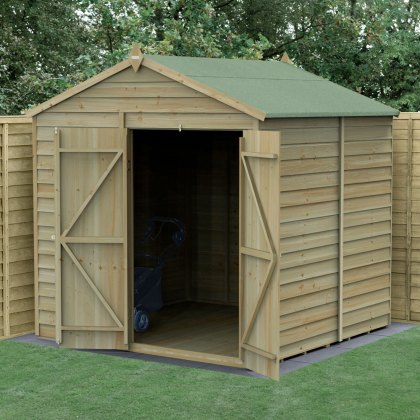 7 x 7 Forest 4Life Overlap Windowless Apex Wooden Shed with Double Doors