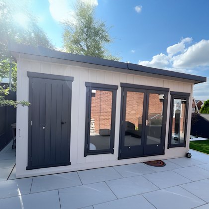 16 x 12 Shire Cali Insulated Garden Office With Side Shed 16 x 12 Shire Cali Insulated Garden Office With Side Shed