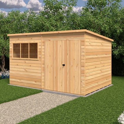 12 x 8 Shire Ranger Premium Pent Shed with Double Doors