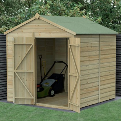 7 x 7 Forest Beckwood Tongue & Groove Windowless Apex Wooden Shed with Double Doors 25yr Guarantee