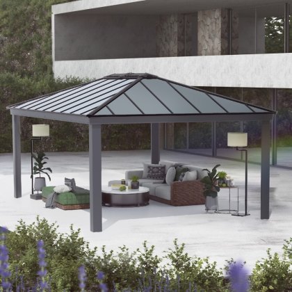 14 x 20 Palram Canopia Dallas Grey Garden Gazebo 14 x 20 Palram Canopia Dallas Grey Garden Gazebo