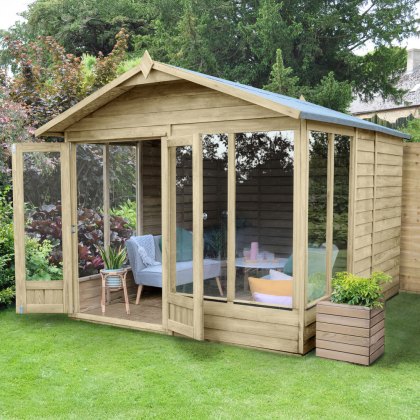 10 x 8 Forest Oakley Summerhouse Pressure Treated - 25 Year Guarantee