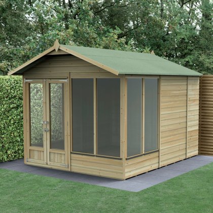 10 x 8 Forest Beckwood Apex Summerhouse with Double Doors - 25yr Guarantee