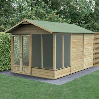 8 x 12 Forest Beckwood Apex Summerhouse with Double Doors - 25yr Guarantee