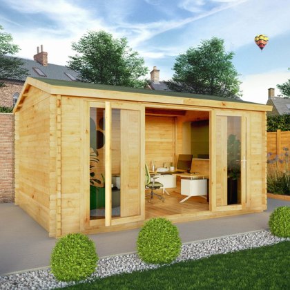 4.5m x 3.5m Mercia Home Office Studio - (28mm to 44mm logs)