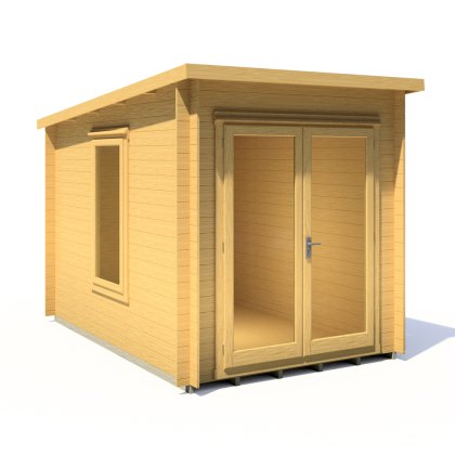 10G x 7 (2.99m x 2.09m) Shire Emneth Pent Log Cabin in 19mm Logs