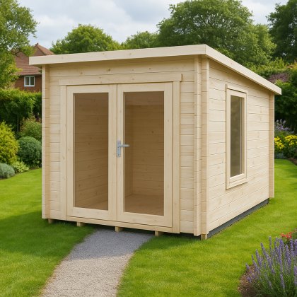 10G x 7 (2.99m x 2.09m) Shire Emneth Pent Log Cabin in 19mm Logs 10G x 7 (2.99m x 2.09m) Shire Emneth Pent Log Cabin in 19mm Logs