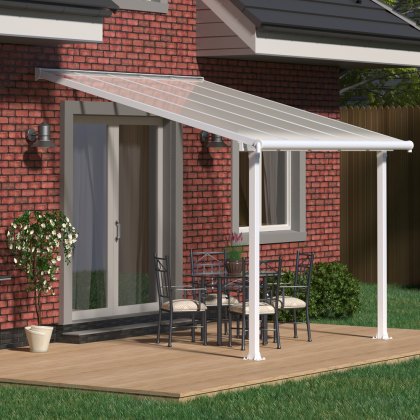 10 x 10 (3.00m x 3.05m) Palram Canopia Olympia Patio Cover White with Clear Panels