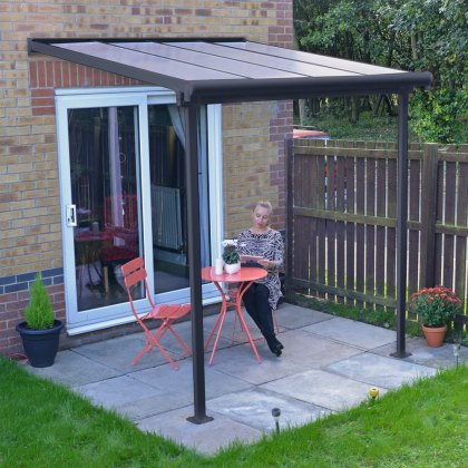 7 x 7 (2.28m x 2.25m) Palram Canopia Sierra Grey Clear Patio Cover