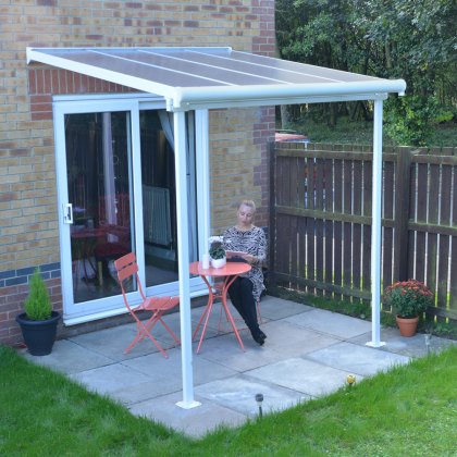 7 x 7 (2.28m x 2.25m) Palram Canopia Sierra White Clear Patio Cover