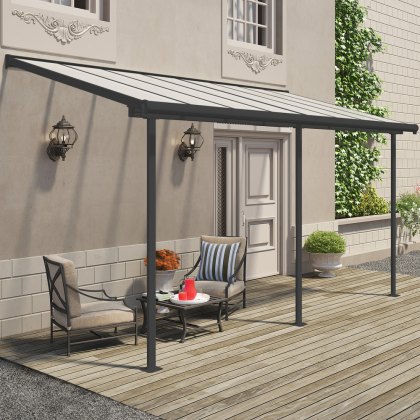 7 x 15 (2.28m x 4.48m) Palram Canopia Sierra Grey Clear Patio Cover