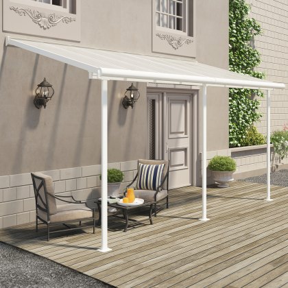 7 x 15 (2.28m x 4.48m) Palram Canopia Sierra White Clear Patio Cover