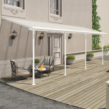 7 x 22 (2.28m x 6.71m) Palram Canopia Sierra White Clear Patio Cover