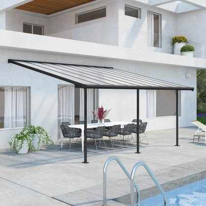 10 x 18 (3.00m x 5.55m) Palram Canopia Sierra Grey Clear Patio Cover