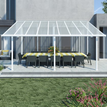 10 x 18 (3.00m x 5.55m) Palram Canopia Sierra White Clear Patio Cover