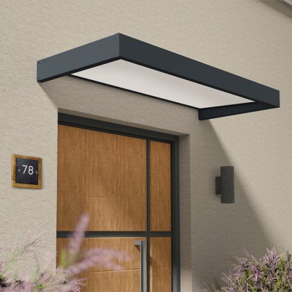 Palram Canopia Sophia 2150 Door Canopy Grey - White Opal 7 x 3