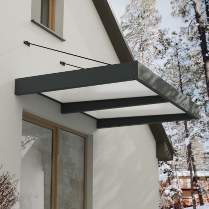 Palram Canopia Sophia XL 2000 Door Canopy Grey - White Opal 6 x 5