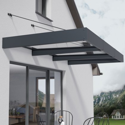 Palram Canopia Sophia XL 3000 Door Canopy Grey Clear 10 x 5