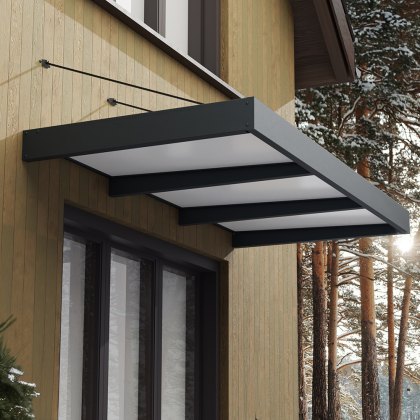 Palram Canopia Sophia XL 3000 Door Canopy Grey - White Opal 10 x 5