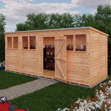 16 x 6 Shire Value Overlap Pent Shed